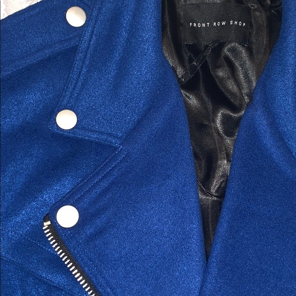 Blue wool Biker Jacket - Picture 5 of 5